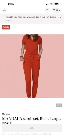 Mándala scrub set size L rust color