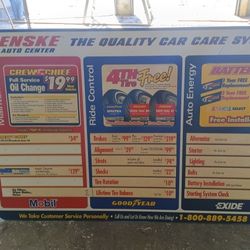 PENSKE Autocenter SIGN FOR CAR, TIRES & OIL