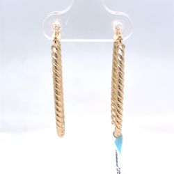 10Kt Yellow Gold Ribbed Oval Earrings 1.00g 21980138