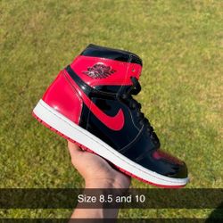 Jordan 1 Patent Bred Size 8.5 And 10