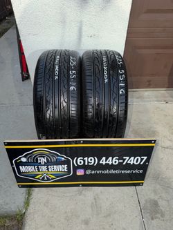 2 USED TIRES 225/55/16 HANKOOK VENTUS V2 CONCEPT 2 $120 CASH PRICE MOUNTED & BALANCE