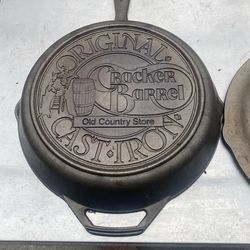 Cracker Barrel cast iron skillet with lid