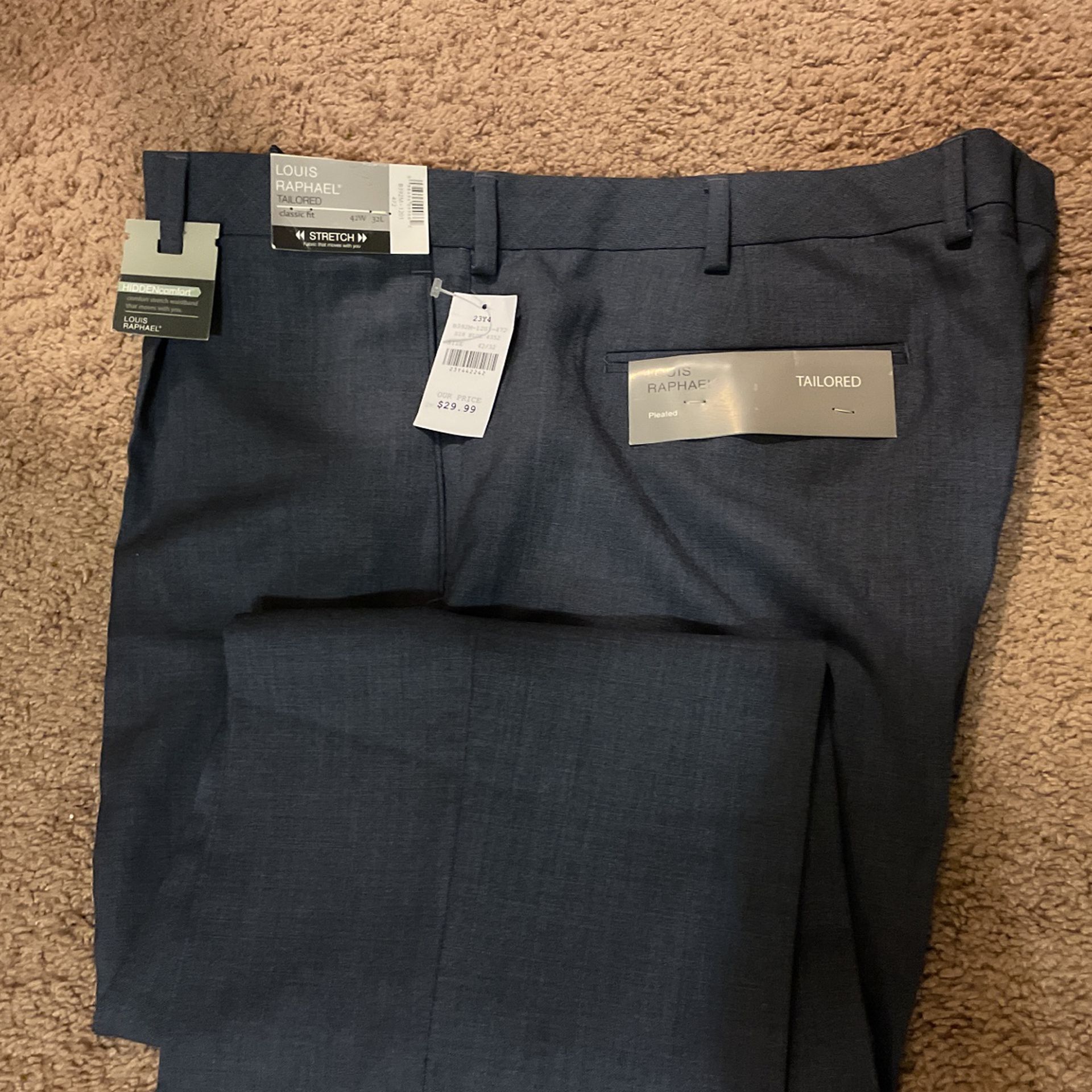 New Men Dress Pants Grayish Blue With Tag $10