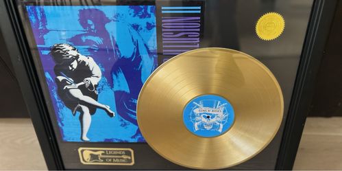 GUNS n ROSES COA GOLD RECORD AWARD