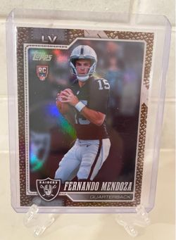 Las Vegas Raiders QB Fernando mendoza pigskin Holo refractor RC 2026 TOPPS Flagship