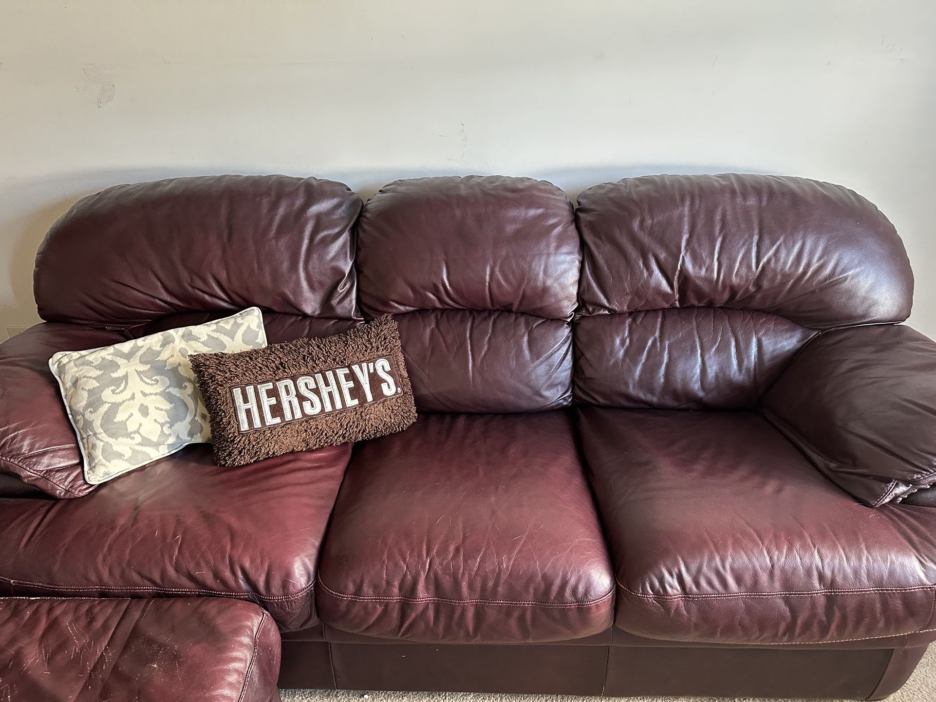 Leather Couch And Ottoman