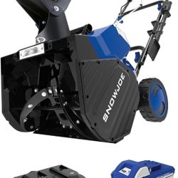 Snow Joe 48V Cordless Snow Blower Kit w/ 2X 4Ah Batteries, Dual-Port Charger & LED Headlight, 18" Clearing Path - Heavy-Duty Winter Blower for Drivewa