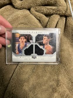 John Stockton X Andre Kirilenko Dual Jersey Card 