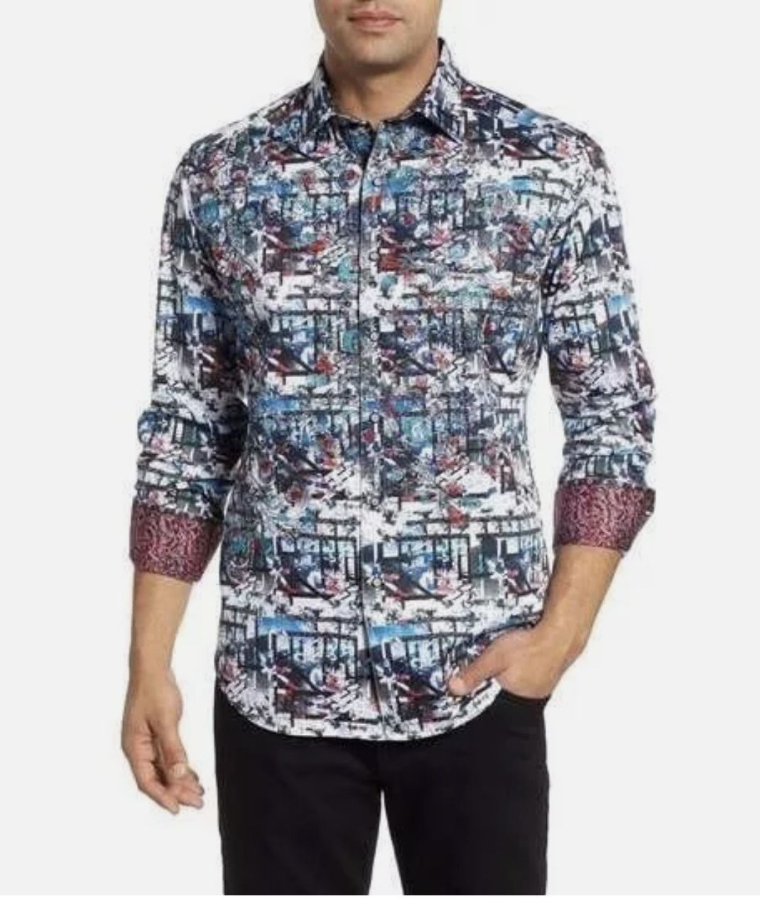 Men’s Shirt By ROBERT GRAHAM  w/ EMBROIDERY