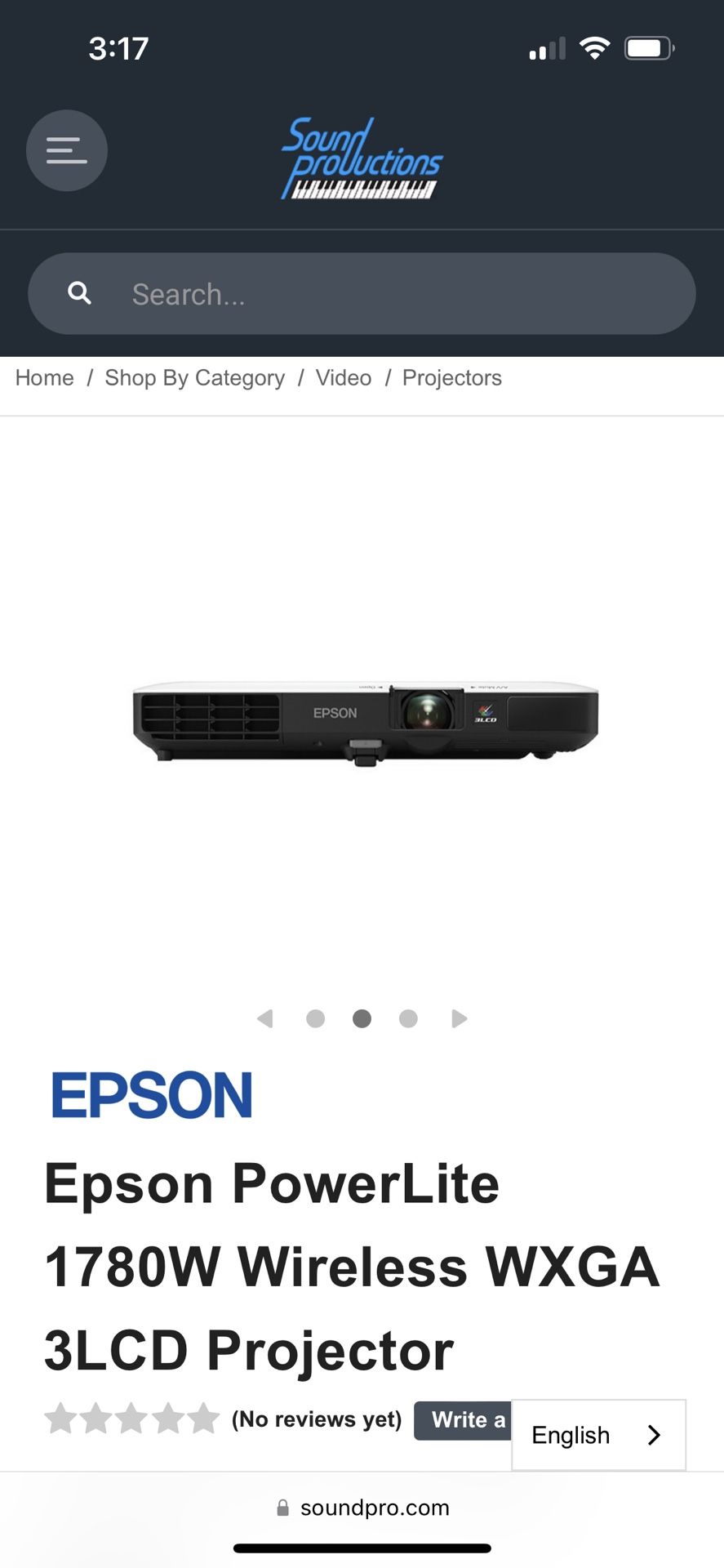 Epson Powerlite 1780W Multimedia Projector 📽  New! 