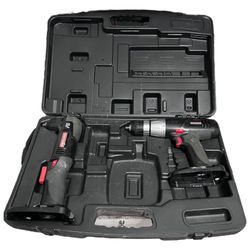 Craftsman 19.2V Set 1/2" Drill + 3/8" Right Angle Drill Tools & Case Only Tested