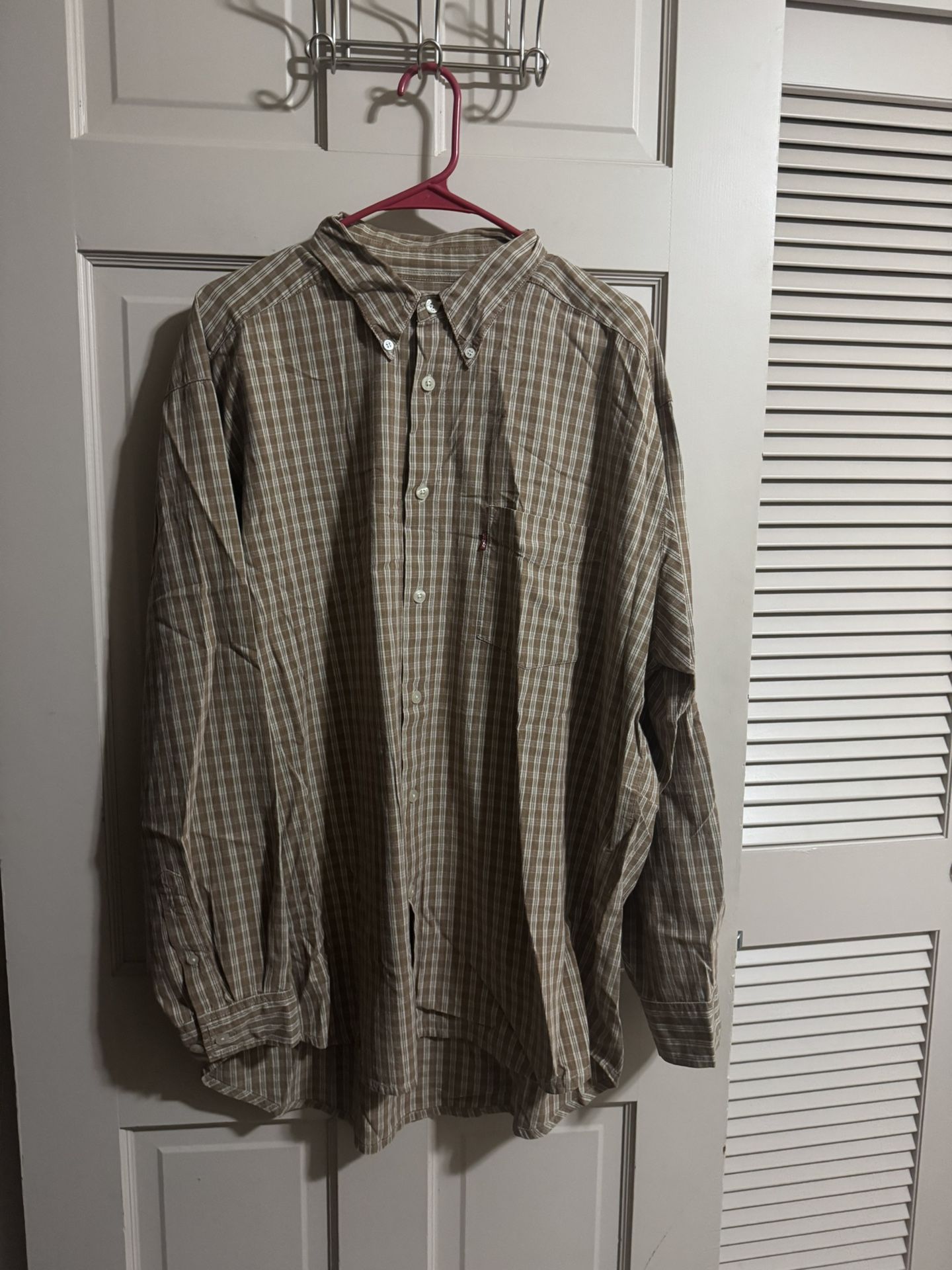 Mens Vintage Levi’s Plaid Button Down Long Sleeve Size Large
