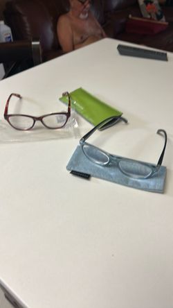 Two Pairs of Reading Glasses with Cases both are +4.00