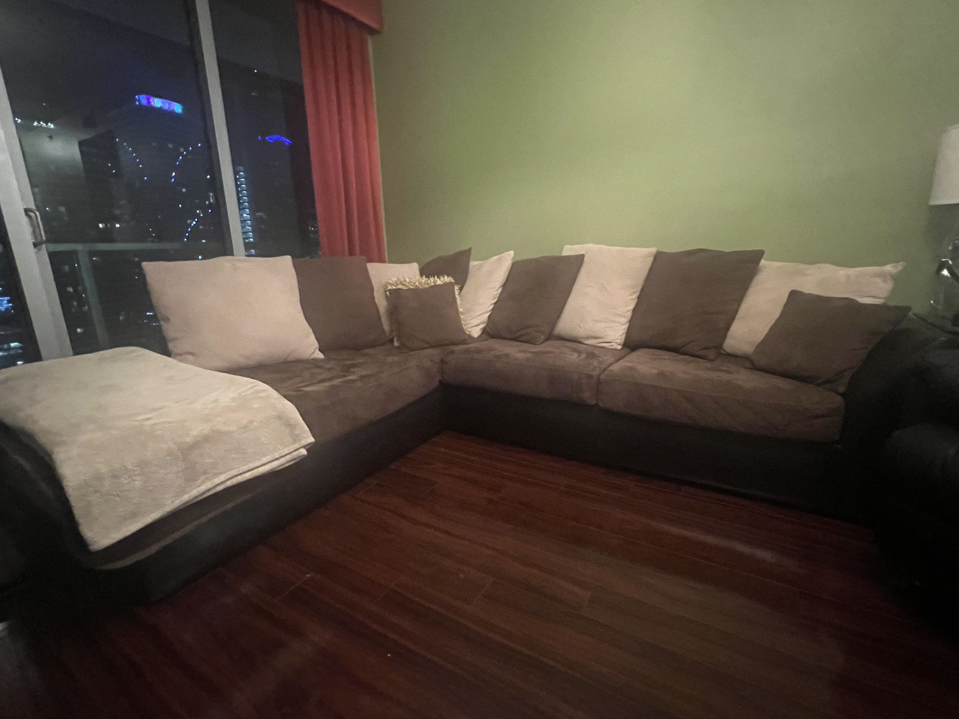 Brown Sectional Right Facing 