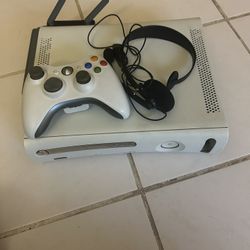 Xbox 360 with headset and wifi adapter