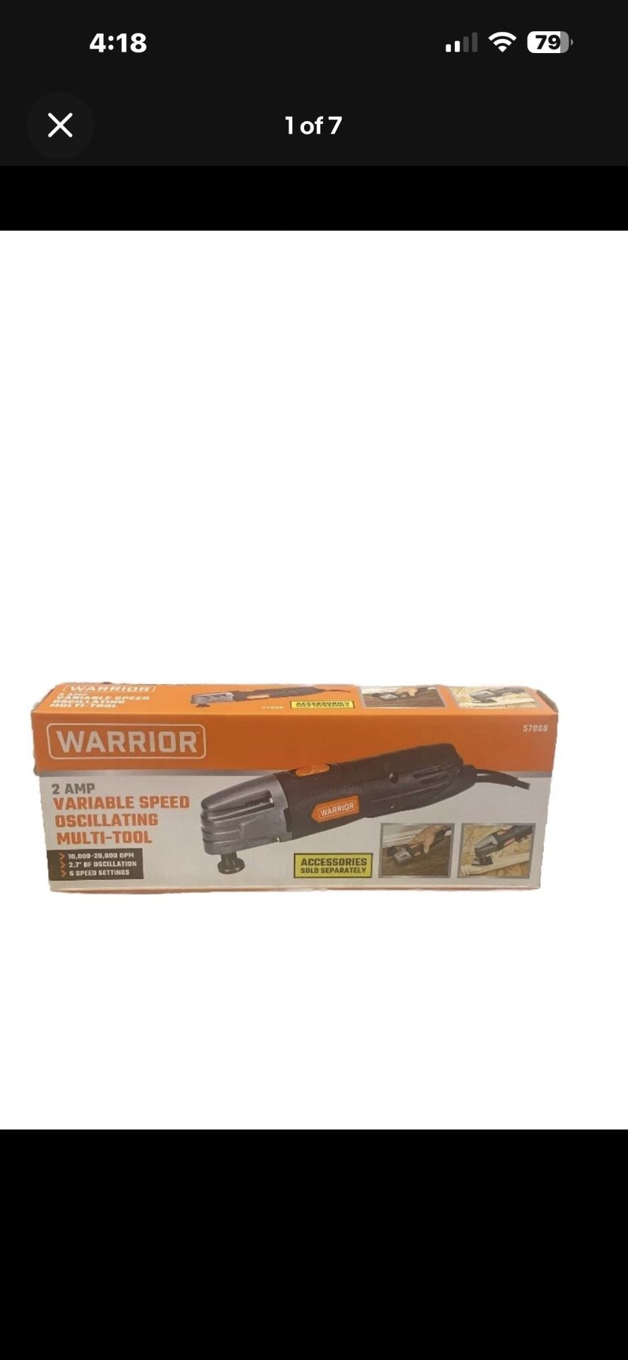 WARRIOR 2 AMP Variable Speed Multi Tool 6 Speed 3 PC Blade set Included