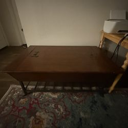 Solid Wood And Metal Coffee Table