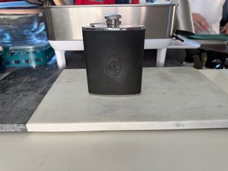 Stainless Steel Hip Flask with Leather Wrap