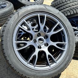 (4) 2025 Tesla Model S 19" Tempest OEM Wheels Rims TIRES CONTINENTAL 40-50% TREAD TPMS