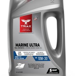 New TRIAX Marine Ultra 10W-30 4-Stroke Full Synthetic Marine Engine Oil, 5 Quart