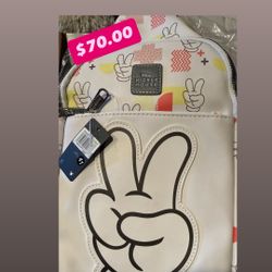Disney Micky Mouse Peace Fingers Crossbody Bag 