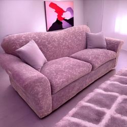 Purple Floral Paisley 90” Tightback Sofa
