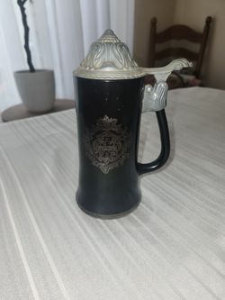 Vintage Princess House Black Glass Beer Stein