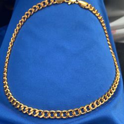 Solid Sterling Silver Gold Chain 18”