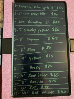 Ladders - see price chart - I have more pics - would only let me post this many