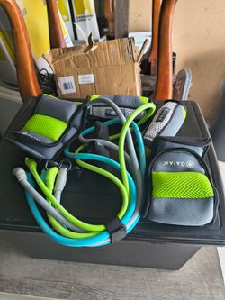 Set of workout and dumbbells