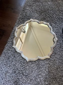 Pottery barn Decorative Wall Mirror with Scalloped Silver Frame