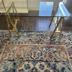 Gold Glass Desk 