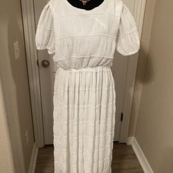 Bohemian white maxi dress