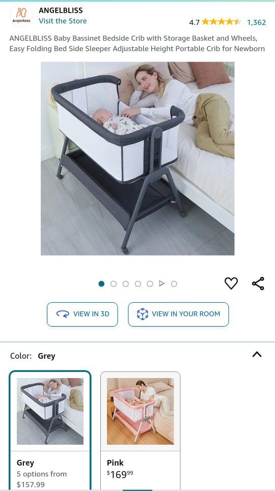 Baby bassinet With Bedside Crib