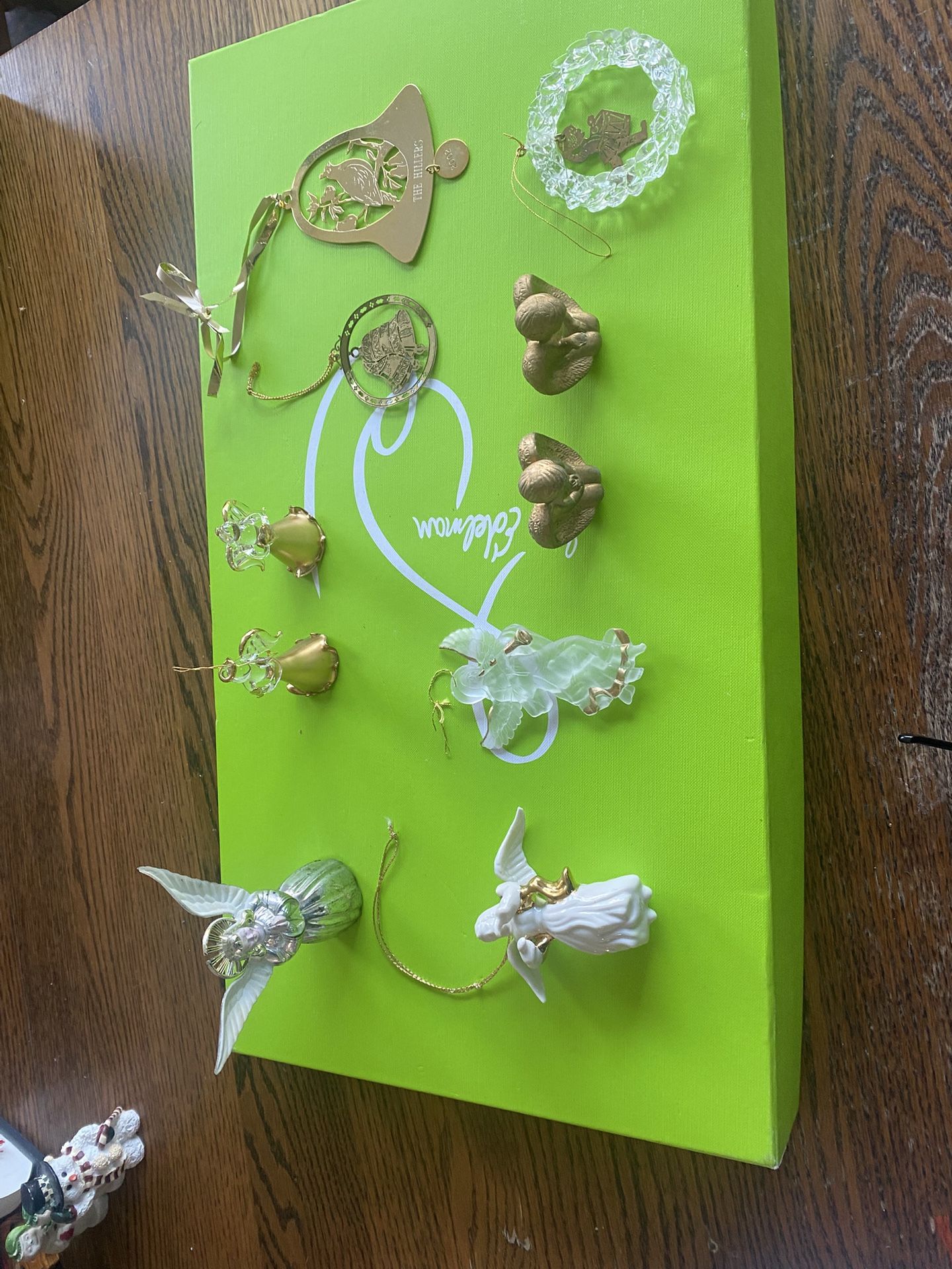 Vtg Assorted Christmas Ornaments Angels, Wreath & Bells