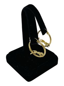 14K Yellow Gold Cheetah Hoop Earrings | Size 1 inch | 3.8g