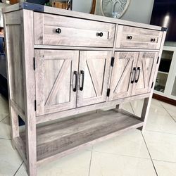 4 Door Double Drawer Buffet Sideboard Cabinet / Console Table