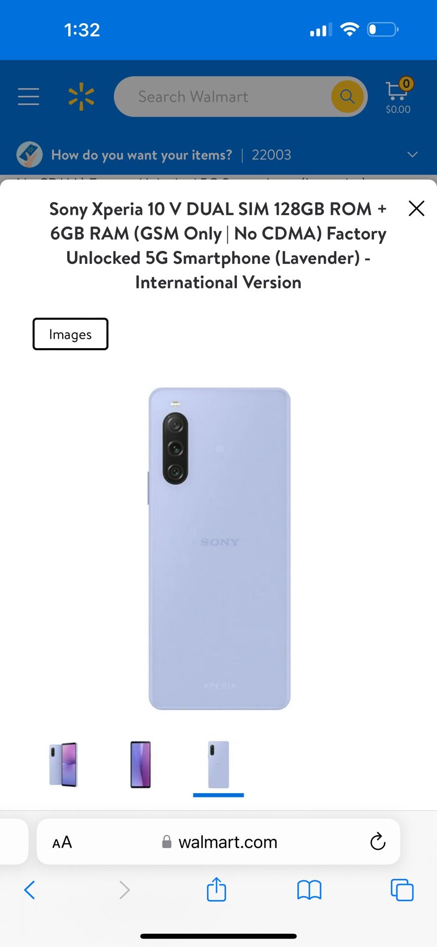 Sony Xperia 10 V DUAL SIM 128GB ROM + X 6GB RAM (GSM Only | No CDMA) Factory Unlocked 5G Smartphone (Lavender) - International Version