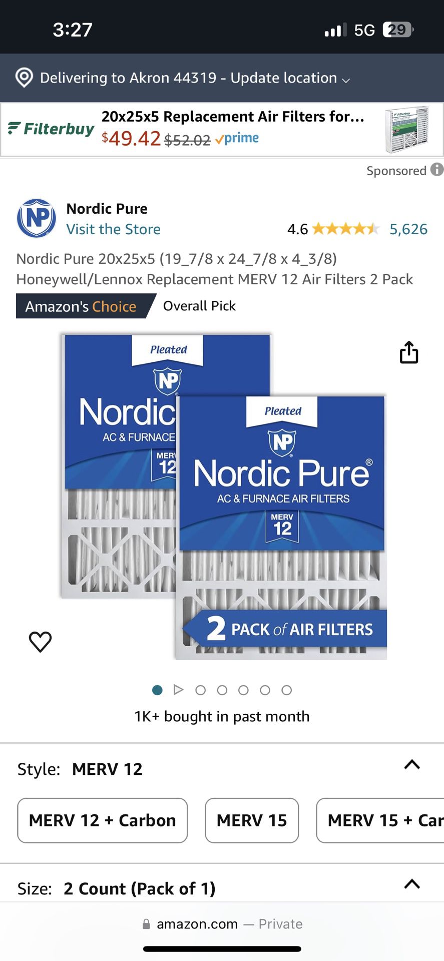 Nortic Pure 20x25x5