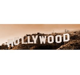 20x55 Vintage Wall Art Painting Sign in Mountain Overlooking Los Angeles Prints On Canvas California