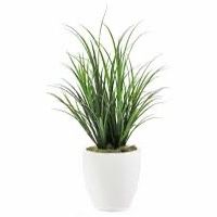 3.5 ft Silkcraft Grass White Potted Plant -indoor artifitial