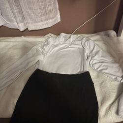 White Shirt And Black Skirt