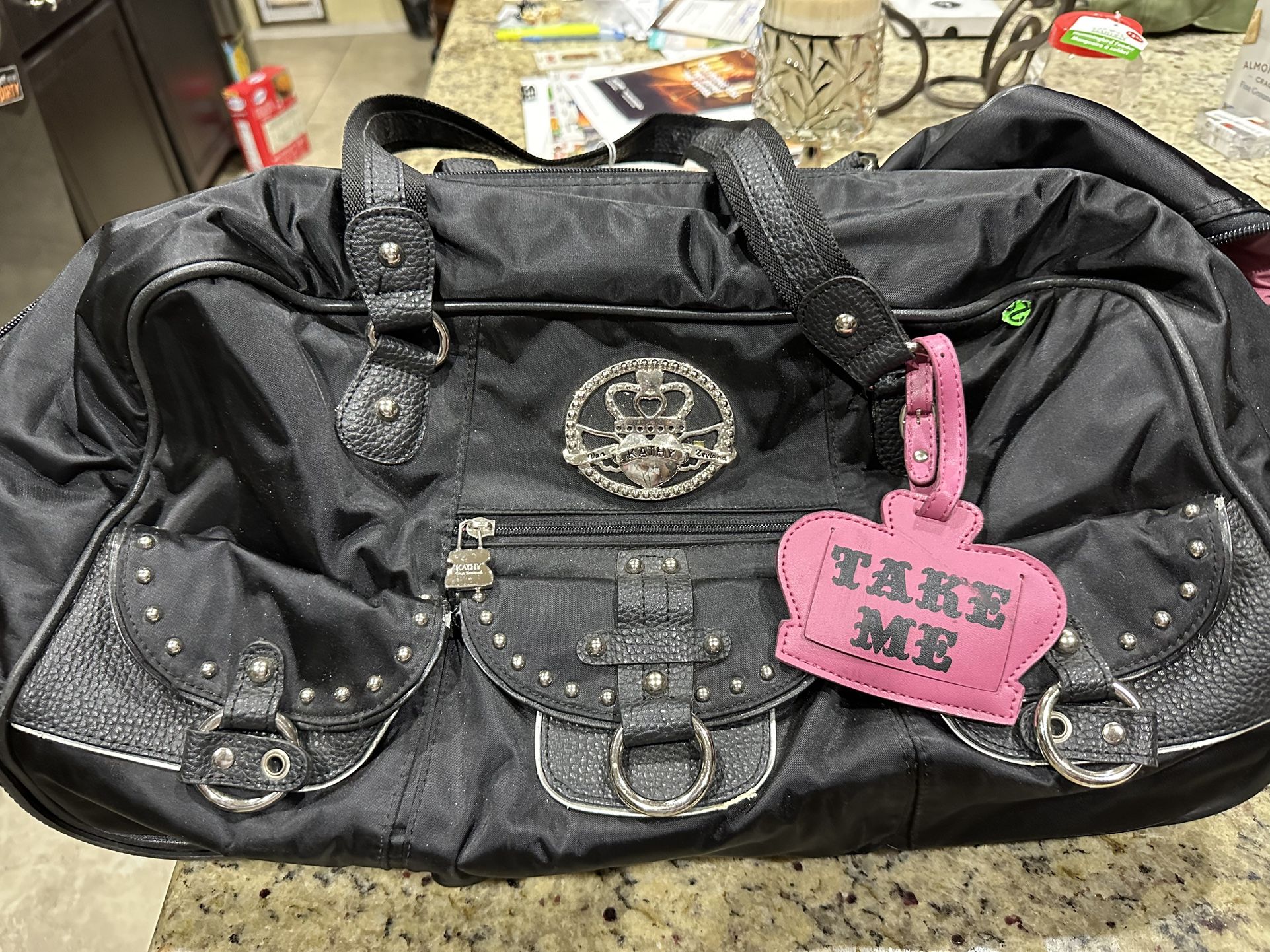 Kathy Van Zeeland Rolling Carryon Bling Duffle Bag