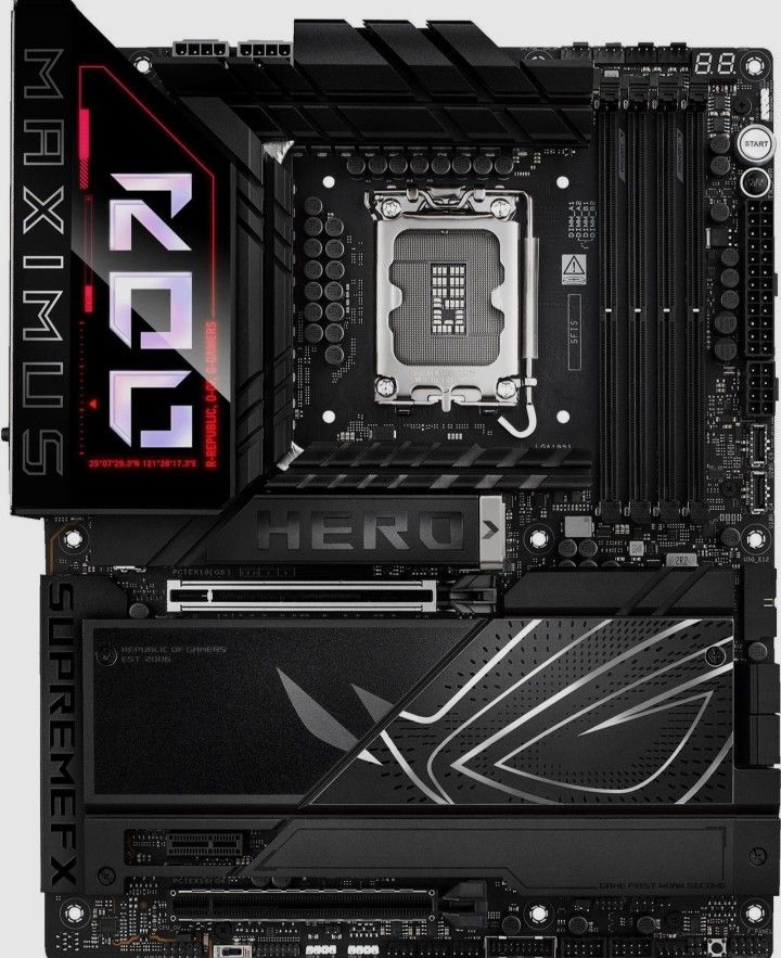 ASUS ROG MAXIMUS Z890 HERO Intel® Z890 LGA 1851 ATX motherboard, Advanced AI PC-ready, 22+2+1+2 stages, DDR5, WiFi 7, 3x PCIe® 5.0 M.2, Thunderbolt™ 4