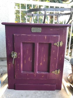 Antique Whiteclad Icebox Cabinet