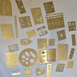 Lot of 28 Brass Templates/Stencils | Vintage + Birthday Christmas Craft Supplies