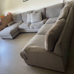 4-Piece Fabric Sectional with Chaise  