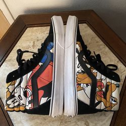 RARE🔥 VANS x Disney Mickey Mouse Friends Sk8-Hi Sz 8.5 Pluto Goofy Donald Duck