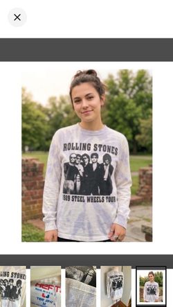 The Rolling Stones Vintage 1989 Steel Wheels Tour Long Sleeve Concert T-Shirt (M