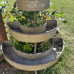 Galvanized Outdoor Plant Or Rock Decor